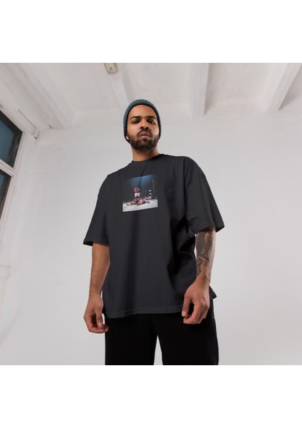 Muhammed Ali And Sonny Liston Usa 1965 Oversize Tişört - Siyah fiyatları