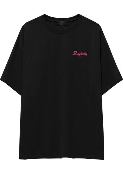 Raspberry Oversize Tişört - Siyah fiyatları