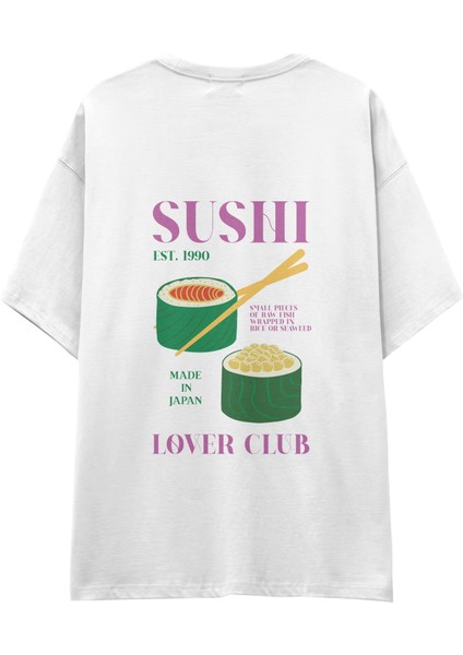 Roll With It Oversize Tişört - Beyaz