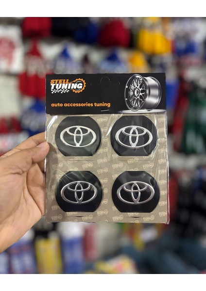 Universal Araç Uyumlu, Toyota Jant Göbeği Arması, Sticker 4'lü Set 60MM modelleri