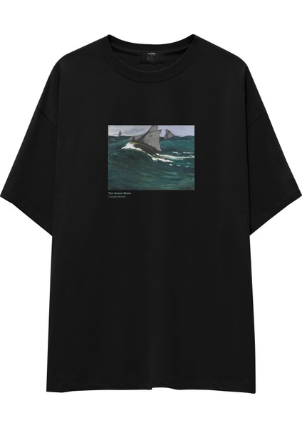 The Green Wave Oversize Tişört - Siyah
