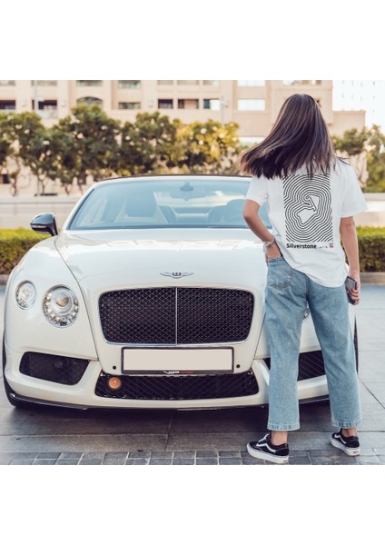 Silverstone Circuit Artwork Oversize Tişört - Beyaz fırsatları