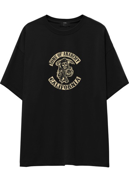 Sons Of Anarchy Oversize Tişört - Siyah