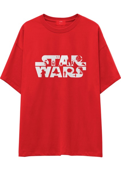 Star Wars Oversize Tişört - Kırmızı