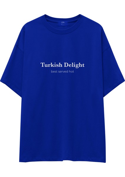 Turkish Delight Oversize Tişört - Mavi