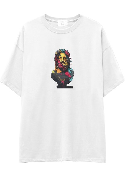 Zeus Oversize Tişört - Beyaz