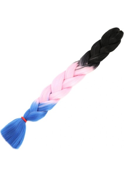 Afrika Örgüsü ve Rasta Için Sentetik Ombreli Saç - Siyah / Pembe / Mavi fiyatları