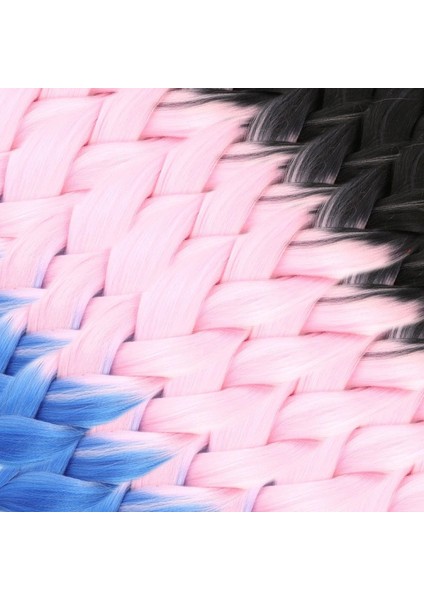 Afrika Örgüsü ve Rasta Için Sentetik Ombreli Saç - Siyah / Pembe / Mavi modelleri