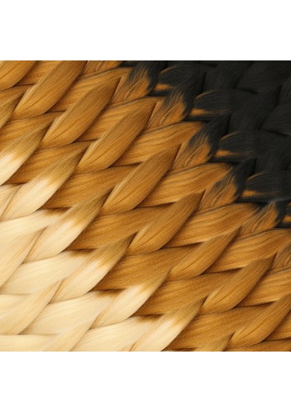 Afrika Örgüsü ve Rasta Için Sentetik Ombreli Saç - Siyah / Karamel / Platin fiyatları