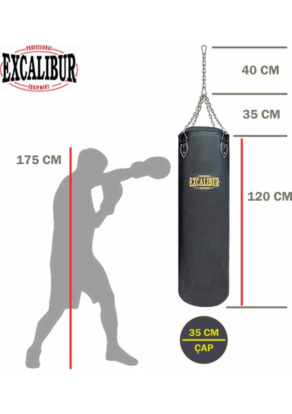 Klasik Boks Kum Torbası 120 x 35 cm Siyah modelleri