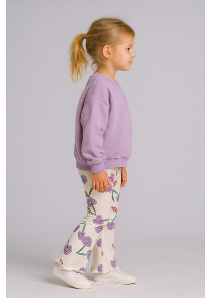 Kız Çocuk Pamuklu 3 Iplik Şardonsuz Alt Üst Takım (Tam Beden) Lila fiyatları