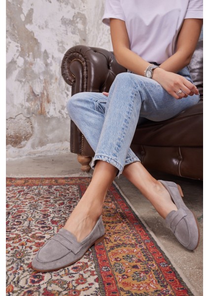 Vanessa Kadın Taba Leopar Siyah Garnılı Gercek Deri Babet