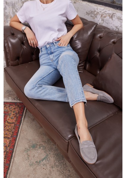 Vanessa Kadın Taba Leopar Siyah Garnılı Gercek Deri Babet modelleri