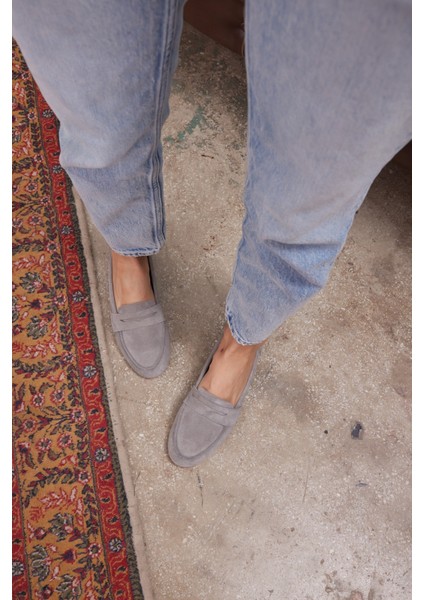 Vanessa Kadın Taba Leopar Siyah Garnılı Gercek Deri Babet