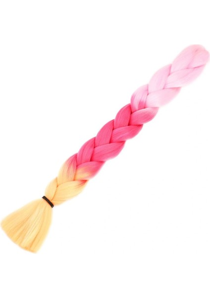 Afrika Örgüsü ve Rasta Için Sentetik Ombreli Saç - Açık Pembe / Koyu Pembe / Turuncu