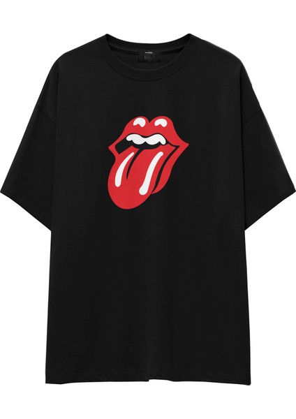 The Rolling Stones Oversize Tişört - Siyah