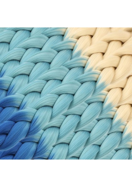 Afrika Örgüsü ve Rasta Için Sentetik Ombreli Saç - Platin / Turkuaz Mavi / Koyu Mavi fiyatları