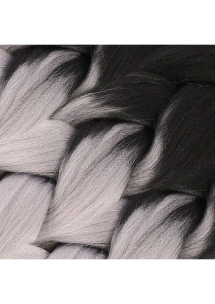 Afrika Örgüsü ve Rasta Için Sentetik Ombreli Saç - Siyah / Orta Ton Gri modelleri