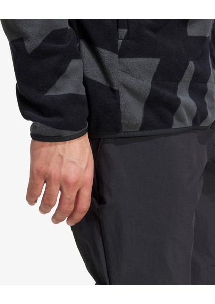 Terrex Multi Printed Full Zip Fleece Erkek Siyah Yürüyüş Polar.-