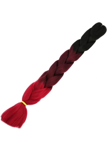 Afrika Örgüsü ve Rasta Için Sentetik Ombreli Saç - Siyah / Koyu Kızıl / Açık Kızıl fiyatları