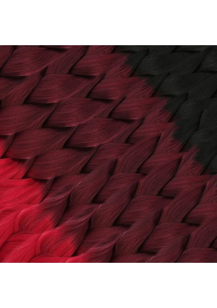 Afrika Örgüsü ve Rasta Için Sentetik Ombreli Saç - Siyah / Koyu Kızıl / Açık Kızıl modelleri