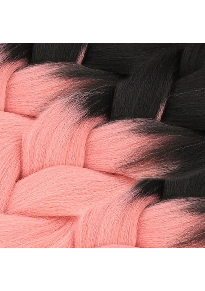 Afrika Örgüsü ve Rasta Için Sentetik Ombreli Saç - Siyah / Pudra Pembe modelleri