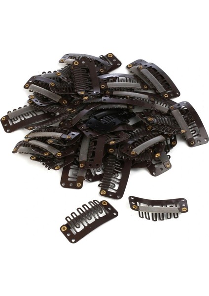 Çıt Çıt Klipsi Küçük - 10 Adet - Koyu Kahverengi