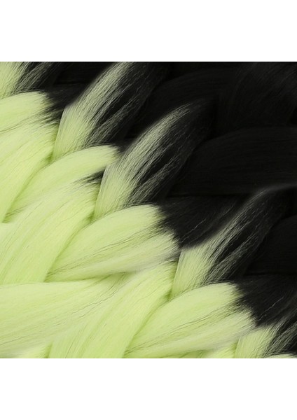 Afrika Örgüsü ve Rasta Için Sentetik Ombreli Saç - Siyah / Açık Fıstık Yeşili modelleri