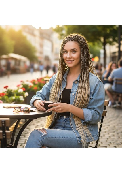 Afrika Örgüsü ve Rasta Için Sentetik Ombreli Saç - Siyah / Platin