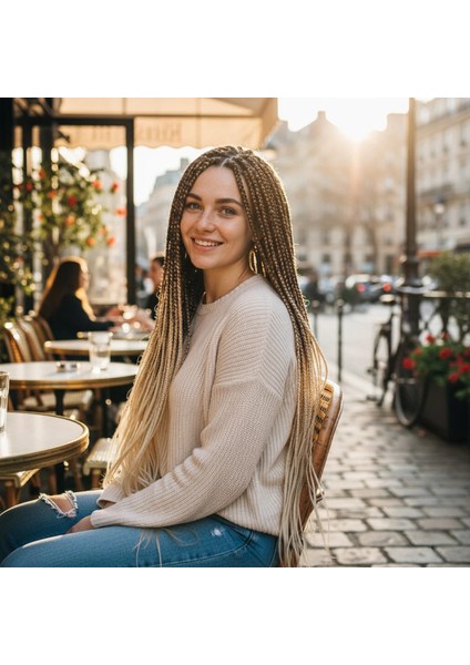 Afrika Örgüsü ve Rasta Için Sentetik Ombreli Saç - Kahve / Platin