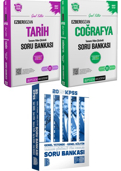 2026 Kpss Tüm Dersler Tamamı Çözümlü Soru Bankası - 2026 Kpss Ezberbozan Tarih Coğrafya Soru Bankası