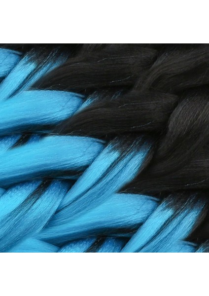 Afrika Örgüsü ve Rasta Için Sentetik Ombreli Saç - Siyah / Turkuaz Mavi modelleri