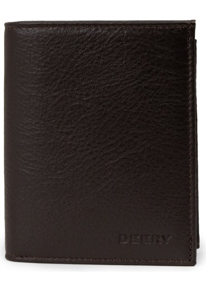 Erkek Hakiki Deri Kahverengi Dikey Cüzdan - 01102MKHVZ01