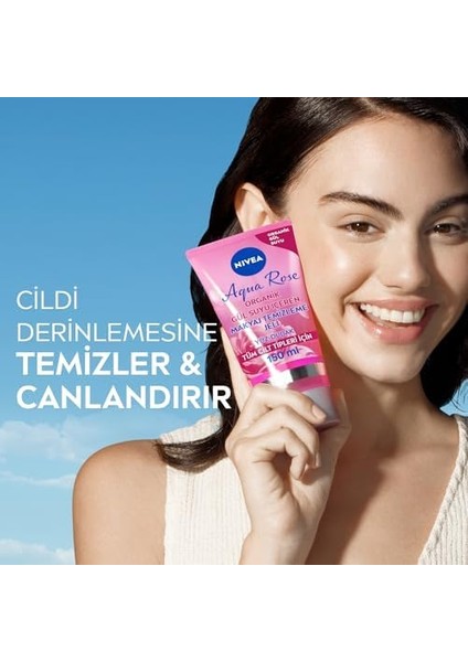 Nıvea Aqua Rose Organik Gül Suyu Içeren Makyaj Temizleme Jeli 150 Ml, Nemlendirici, Canlandırıcı