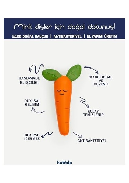 Bebek Diş Kaşıyıcı ve Oyuncak - Havuç Şekilli Dişlik (%100 Doğal Kauçuk) fiyatları