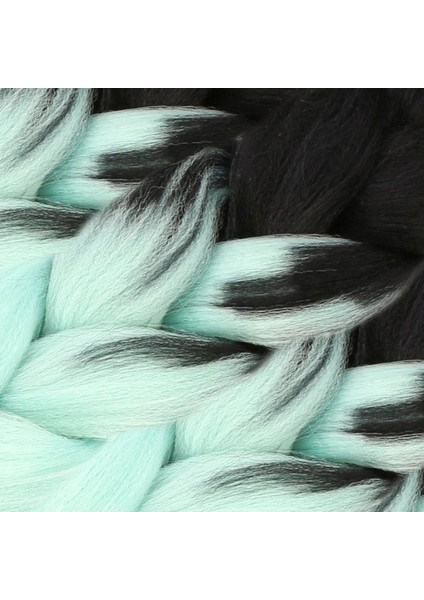 Afrika Örgüsü ve Rasta Için Sentetik Ombreli Saç - Siyah / Su Yeşili modelleri