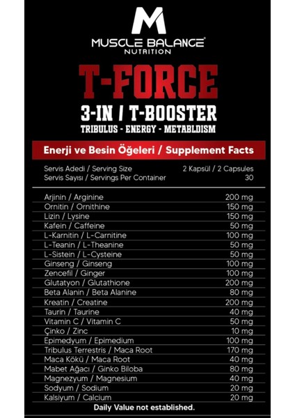 T-Force Testo Booster 60 Kapsül - 24 Saat Etki fiyatları