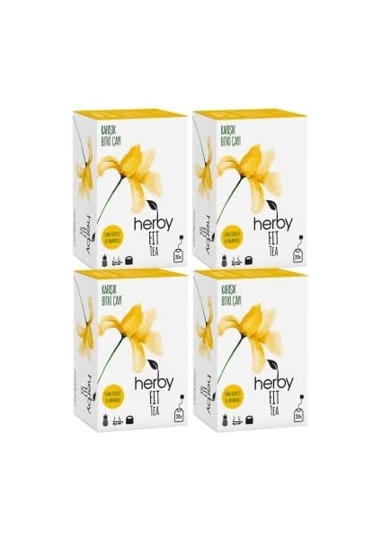 Herby Fit Tea Elma Sirkeli Ananaslı Diyete Destek Form Bitki Çayı, 4'lü Paket modelleri