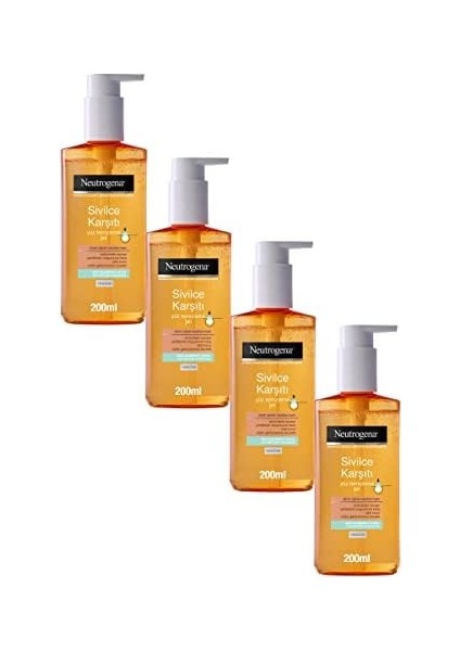 Neutrogena Visibly Clear Sivilce Karşıtı Yüz Temizleme Jeli (4 x 200 Ml)