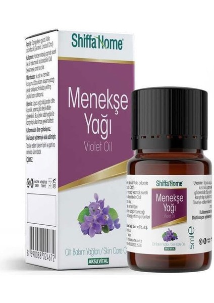 Shiffa Home Menekşe Yağı 5 ml | Doğal Uçucu Yağ, Distilasyon Yöntemi ile Elde Edilmiş | Cilt ve Saç Bakımı, Aromaterapi ve Masaj Için | Antiseptik, Nemlendirici ve Canlandırıcı Etki