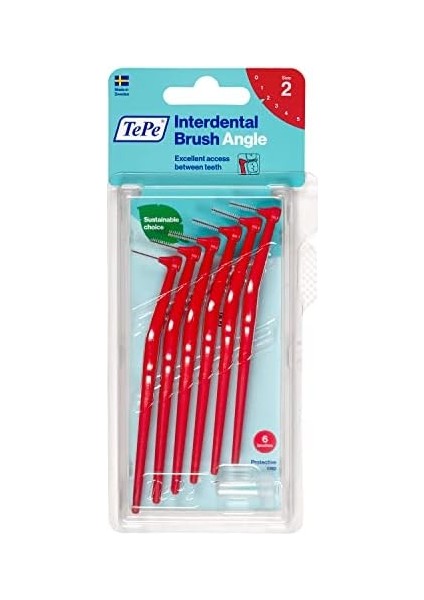 Tepe Angle (Iso Boyut 2: 0,5 Mm) Kırmızı Açılı Aralıklı Fırça (1 x 6 Adet) fiyatları