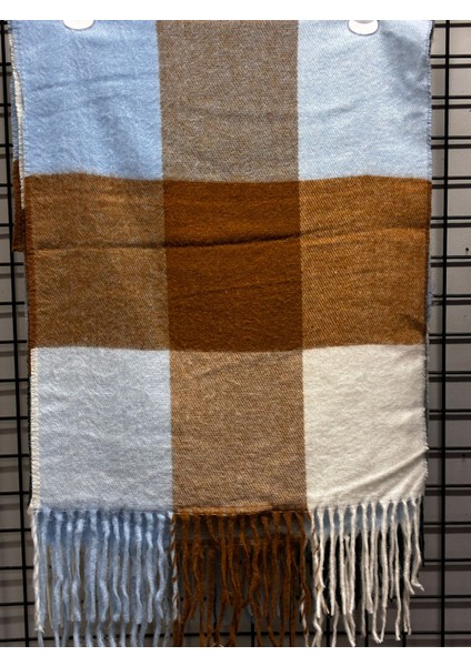 Unisex Puffy Ekoseli Şal Atkı 45X220 cm fiyatları