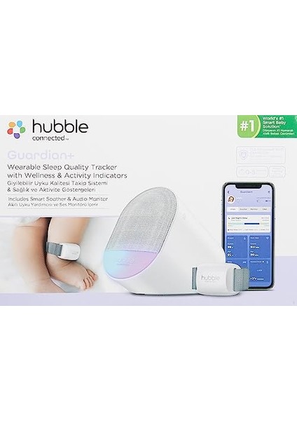 Hubble Guardian+ Çocuk Nabız, Oksijen, Ateş ve Uyku Takibi. Ninni Çalar, Bebek Telsizi, Bluetooth Speaker, Gece Lambası modelleri
