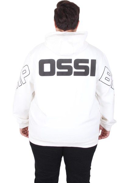 Mocgrande Büyük Beden Kapüşonlu Fermuarlı Sweat Double Face Ossi 25705 Ekru fiyatları