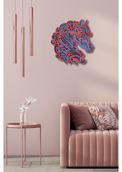 Muhteşem Çiçek Detaylı At Portresi Duvar Dekoru fiyatları