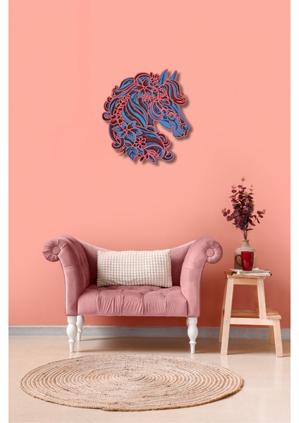 Muhteşem Çiçek Detaylı At Portresi Duvar Dekoru indirimleri