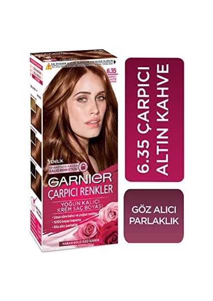 Garnier Çarpıcı Renkler Saç Boyası 6.35 Çarpıcı Altın Kahve