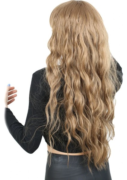 Perçemli Uzun Su Dalgası Fiber Sentetik Peruk- Bebek Kumralı modelleri