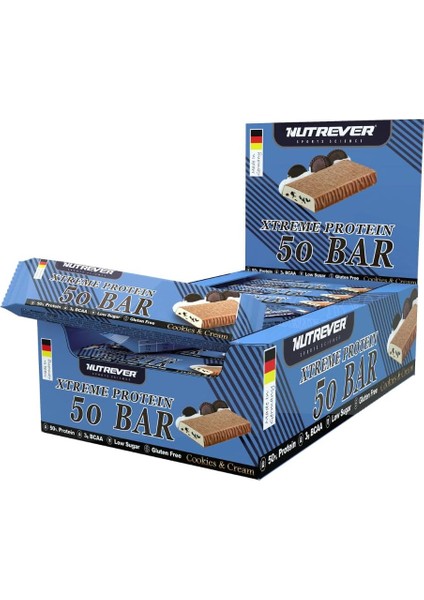 Nutrever Xtreme Protein Bar - Cookies & Cream, 24 Porsiyon (50 Gr*24) fiyatları