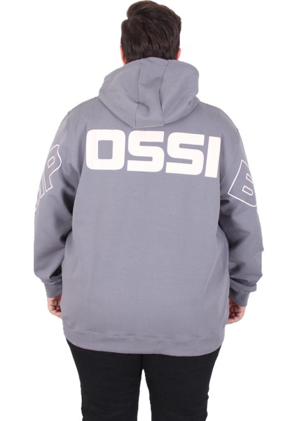 Mocgrande Büyük Beden Kapüşonlu Fermuarlı Sweat Double Face Ossi 25705 Fume fiyatları